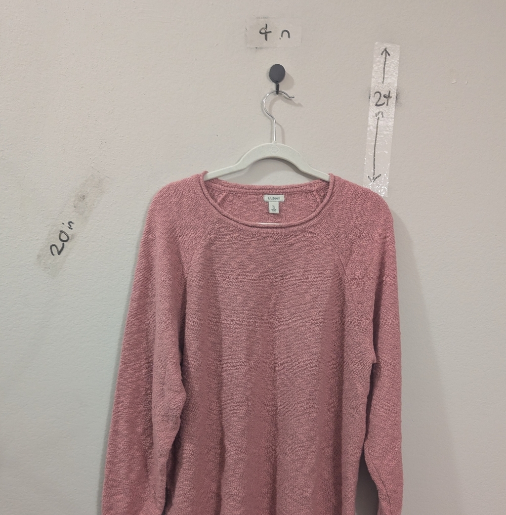 L.L. Bean Women's Soft Pink Crew Neck Sweater